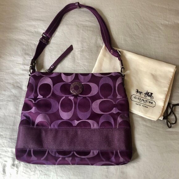New Without Tags Purple Coach Crossbody Purse G1261-F20061 includes Dust Bag - Picture 1 of 9